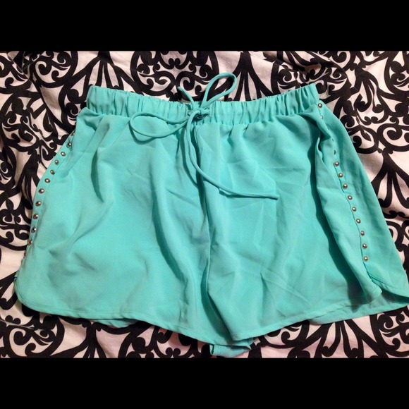 Teal Dressy Shorts