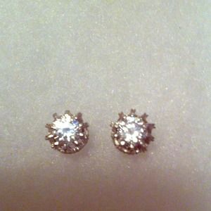 Crown CZ diamond earrings & beautiful CZ ring.