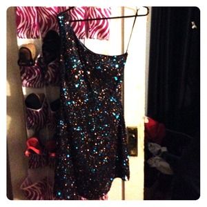Brown and turquoise scala formal dress size 6