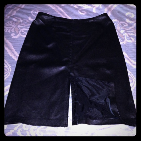 Black leather skirt
