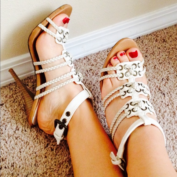 Strappy white heals
