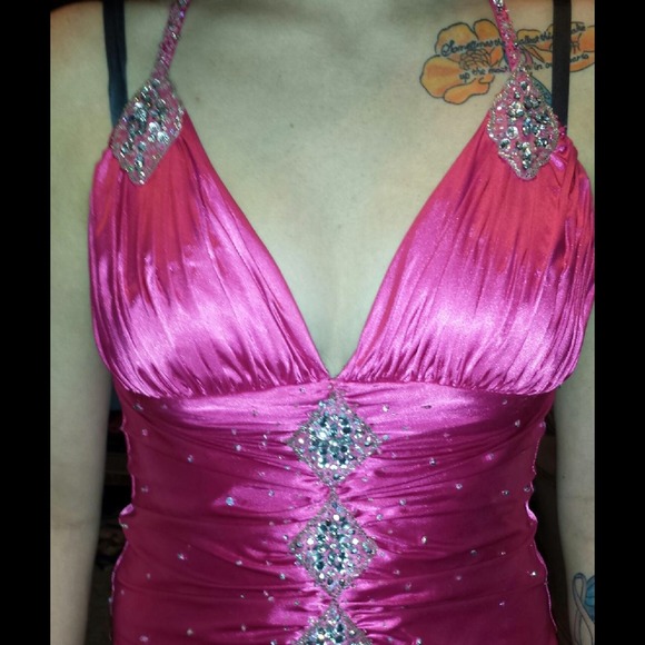 SOLD Pink Prom Dress - Picture 2 of 3