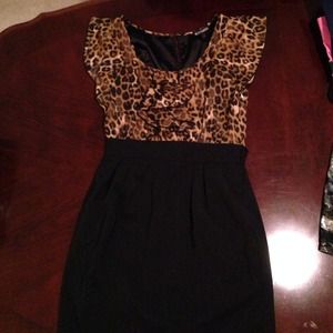 Cheetah Print & Black Dress from Express
