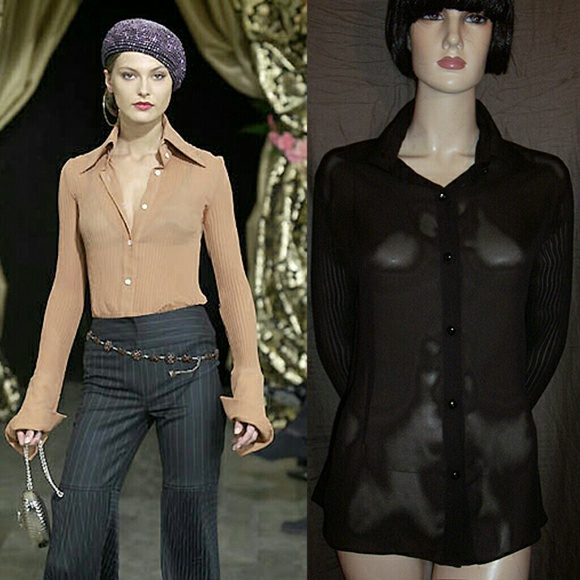 Dolce & Gabbana Black Pleated-Sleeve Top 44IT NWOT