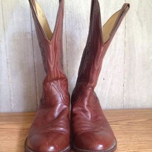 Riata Cowboy Boots Beautiful Brown Leather 9 1/2 D