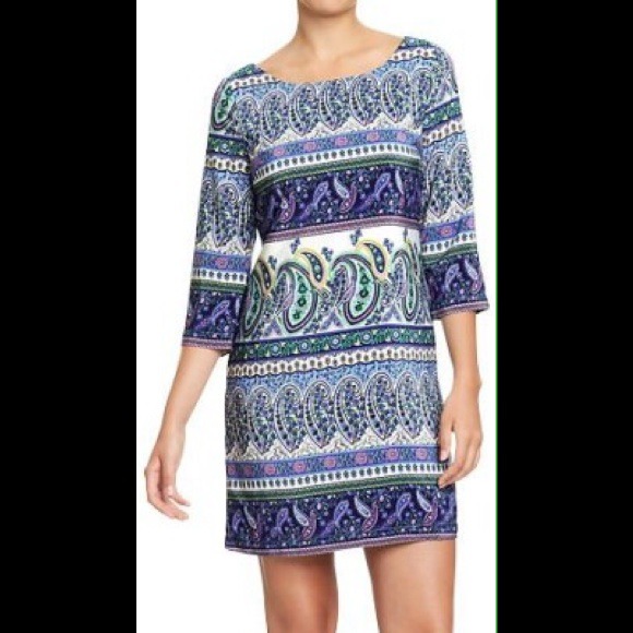 Old Navy paisley print shift dress