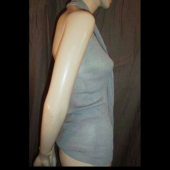 Dolce & Gabbana Silver Knit Scarf Halter Top 40IT - Picture 3 of 4