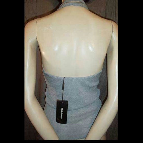 Dolce & Gabbana Silver Knit Scarf Halter Top 40IT - Picture 4 of 4