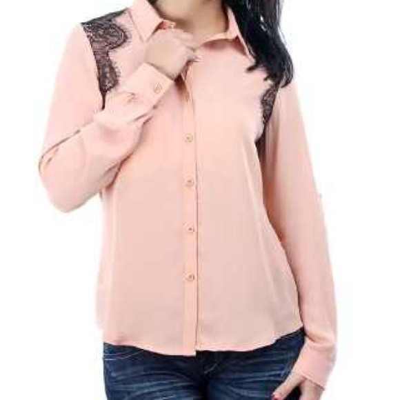 Sandy Rose Lace Trim Top - Picture 1 of 3