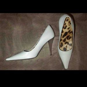 Roberto Cavalli Pearl Grey Silver-Heel Pumps NWOT