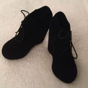 Black wedge booties 🚫ON HOLD🚫