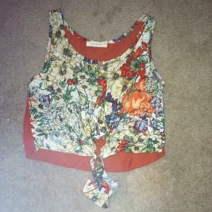 Floral orange tank.