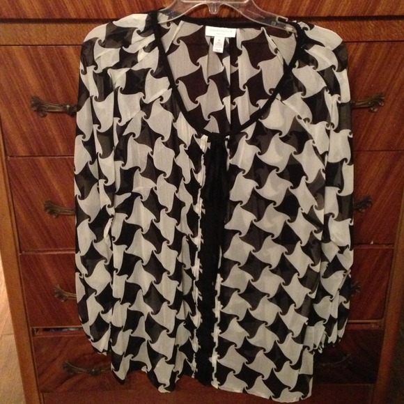 Black and White Sheer Shirt 1X