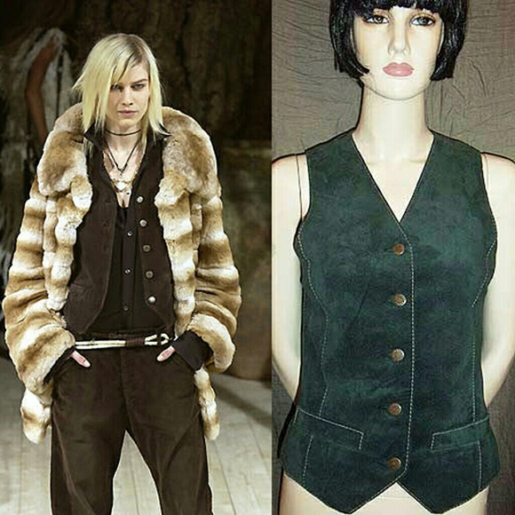 Dolce & Gabbana Green Suede Leather Vest 40IT - Picture 1 of 4