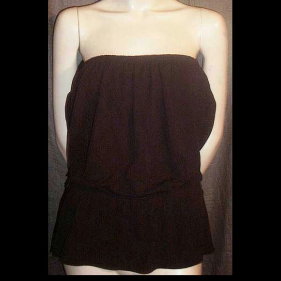 Gucci Brown Jersey & Satin Strapless Top 38IT - Picture 2 of 2