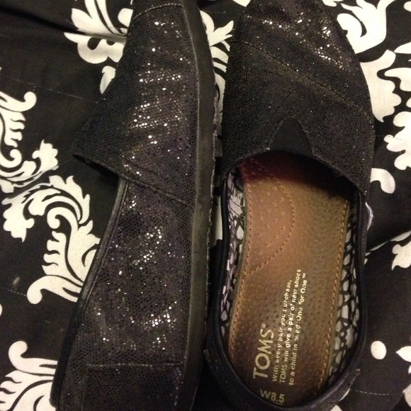 Black Sparkly Toms