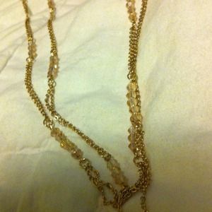 Gold pink chain forever 21 necklace