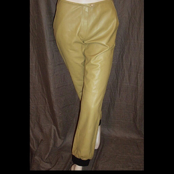 Miu Miu Prada Brown Nappa Leather &Knit Pants 44IT - Picture 3 of 4