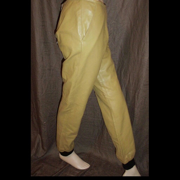 Miu Miu Prada Brown Nappa Leather &Knit Pants 44IT - Picture 4 of 4