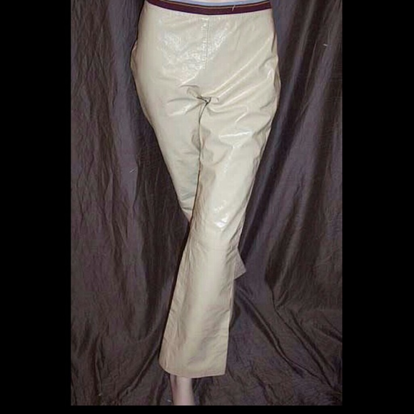 Miu Miu Prada Cream Leather Peek-A-Boo Pants 44IT - Picture 2 of 4