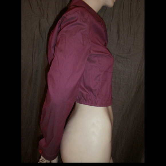 Prada Red & Silver Cropped Jacket/Top 38IT - Picture 2 of 2
