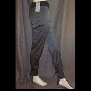 Alberta Ferretti Beaded Black Satin Pants 42IT