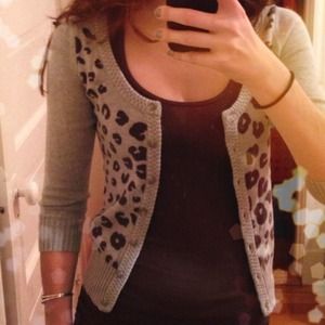 American Eagle Animal Print Cardigan XS