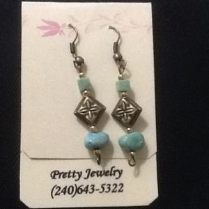 Light green stone earrings.