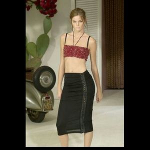 Dolce & Gabbana Lace-Up Ruched Skirt 40IT NWOT