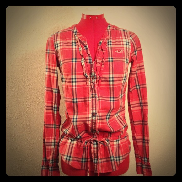 red plaid top