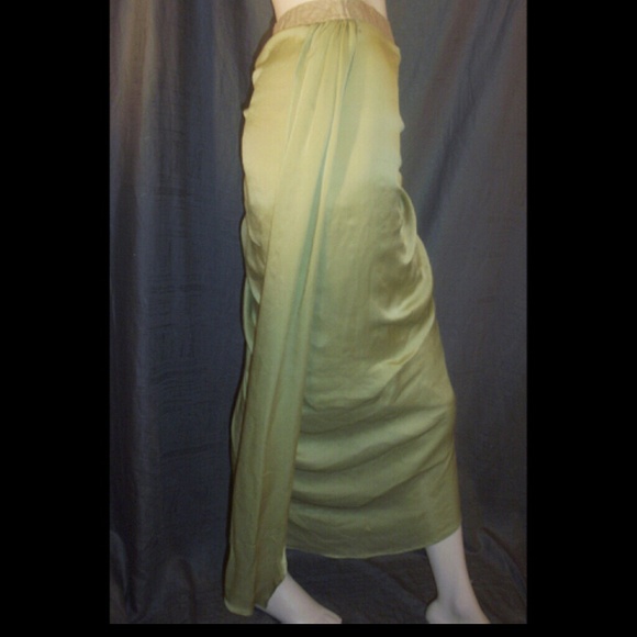Moschino Green Silk Asymmetric Ruched Skirt 42IT - Picture 3 of 3