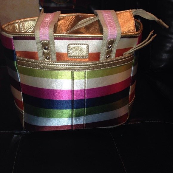 Multiple color striped bag 👝