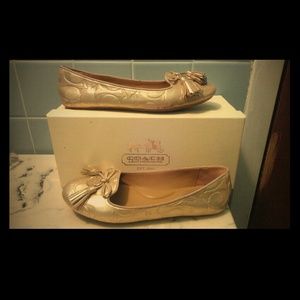 Coach gold flats