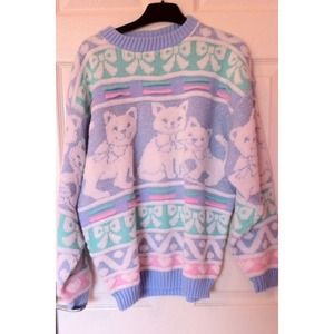 LOOKING FOR VINTAGE PASTEL CAT SWEATER