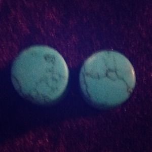 ✂️Turquoise 00g Double Flared stone plugs