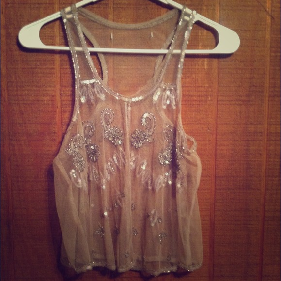 SEQUIN SHEER TOP FROM CHARLOTTE RUSSE