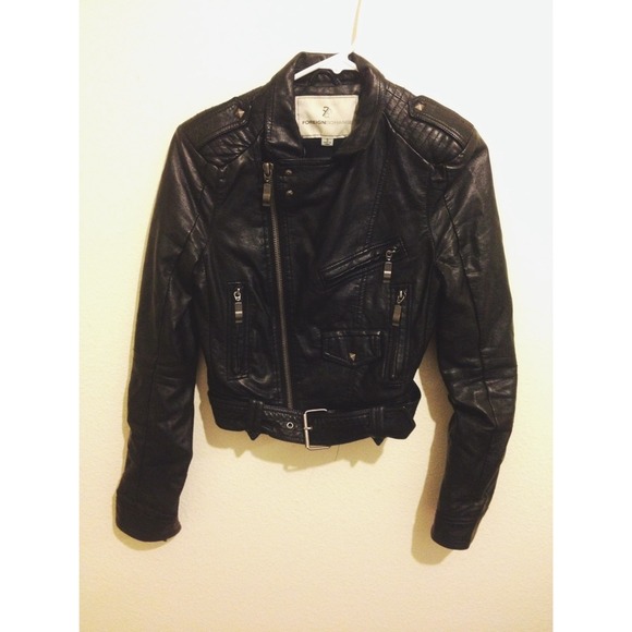 Cropped Moto Faux Leather Jacket