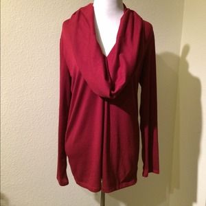 Ann Taylor Burgundy Crowl Neck Sweater