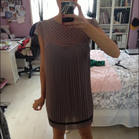 Victoria secret grey polka dot shift dress Xs