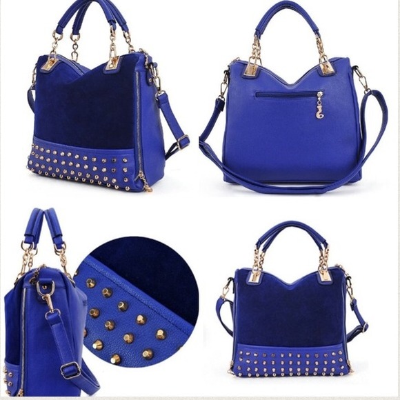 ‼️SOLD‼️🌟STUDED SUEDE MESSENGER BAG🌟 - Picture 3 of 3