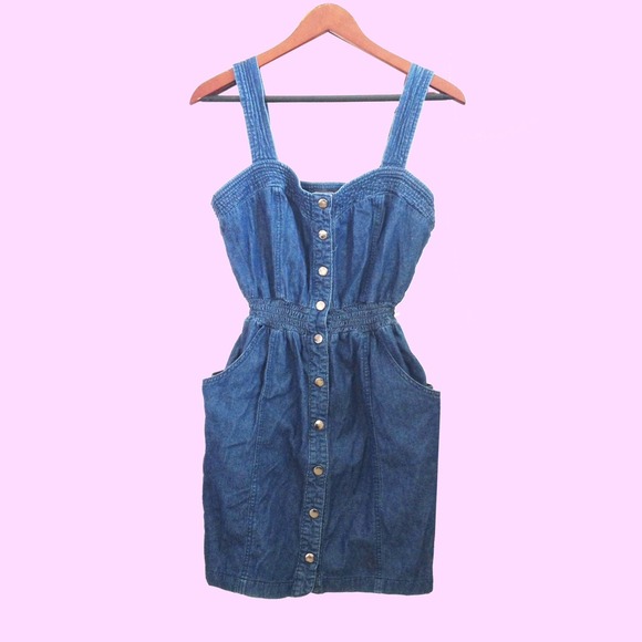 F21 Button up denim dress