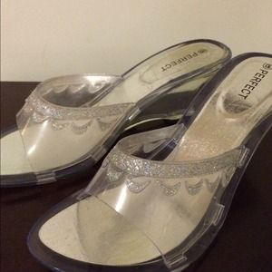 Clear princess shoes.