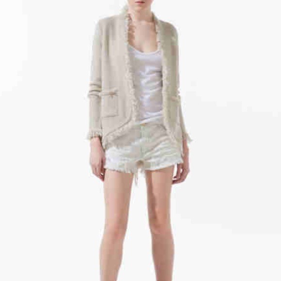 Zara | Beige Knit Cardigan | Medium