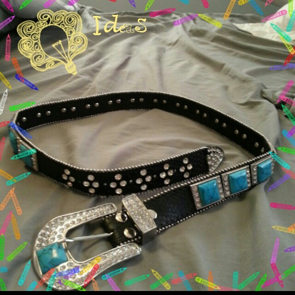 *Reserved* Turquoise Bling Belt