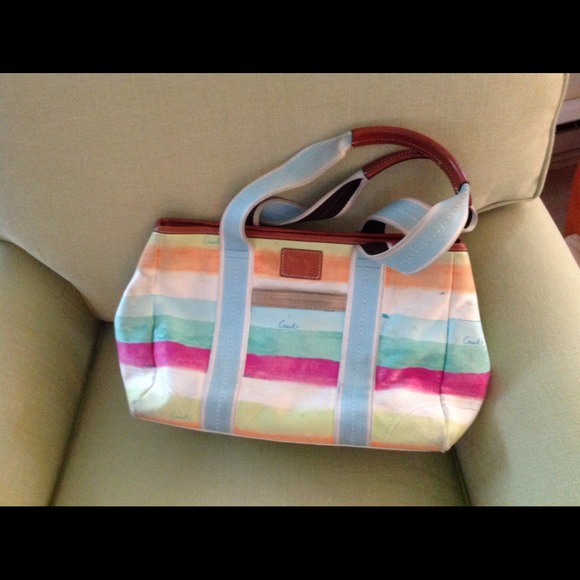 Colorful Cloth Coach spring bag
