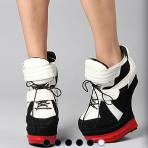 Black White & Red Gravity Heels