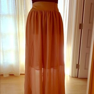 Lovely layered Maxi Skirt with front slit