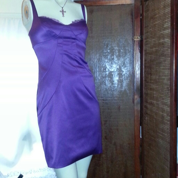Max and cleo purple satin dress