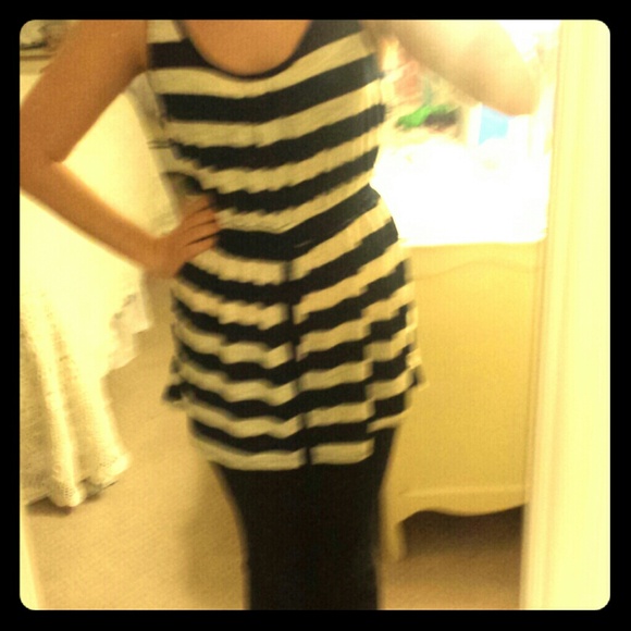 SOLD!!-Navy blue and white sailor tunic/dress