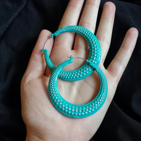 Turquoise hoops - Picture 2 of 2